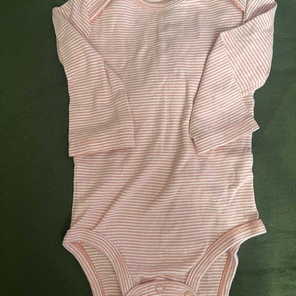 Carter’s Long-Sleeve Pink Stripe Baby One-Piece Bodysuit